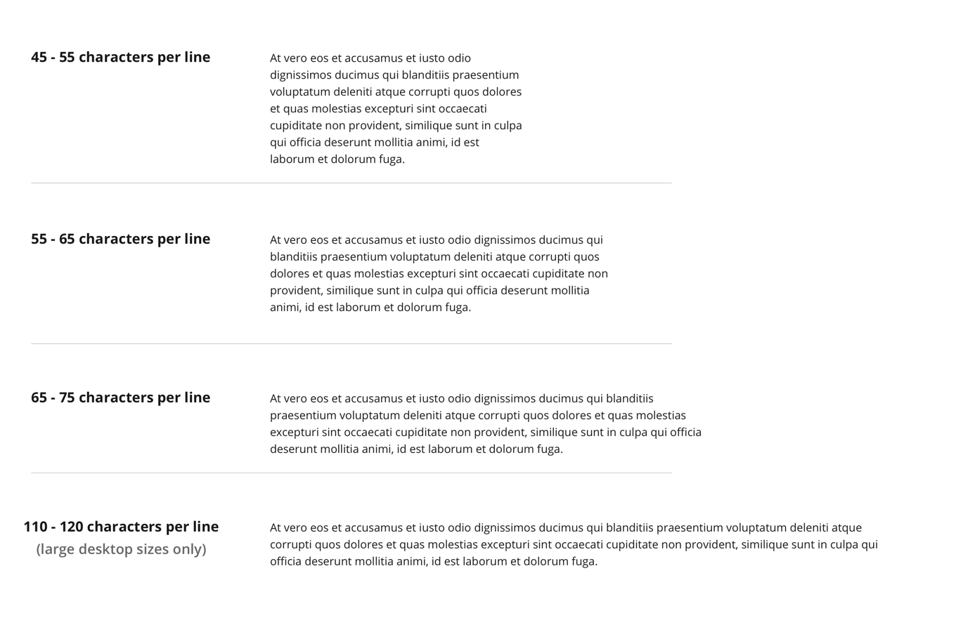 Characters per line sample